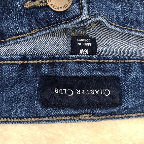NWT Charter Club Short Cropped Jeans Sz 16W - Picture 5 of 7